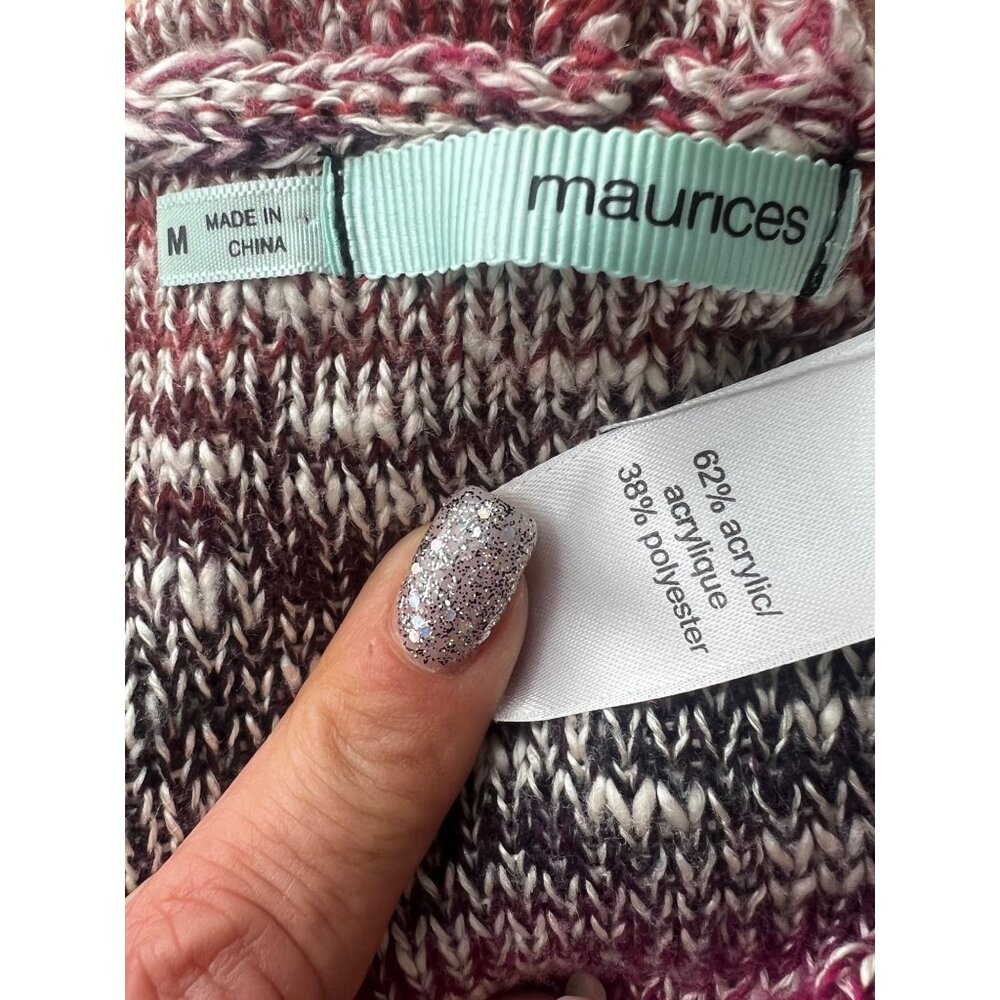 Maurices Multicolor Knit Hooded Pullover Relaxed Sweater - Picture 7 of 10